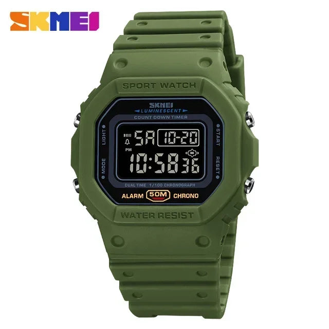 SKMEI 1628 Luxury Digital Men Watches Sports Waterproof Electronic Mens Wristwatches Military Back Light Clock 1988 Reloj Hombre