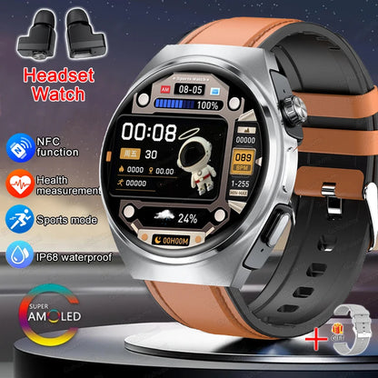 For Man Women New 2 in 1 Smart Watch With Earbuds Smartwatch TWS Bluetooth Earphone Heart Rate Blood Oxygen Monitor Sports Watch