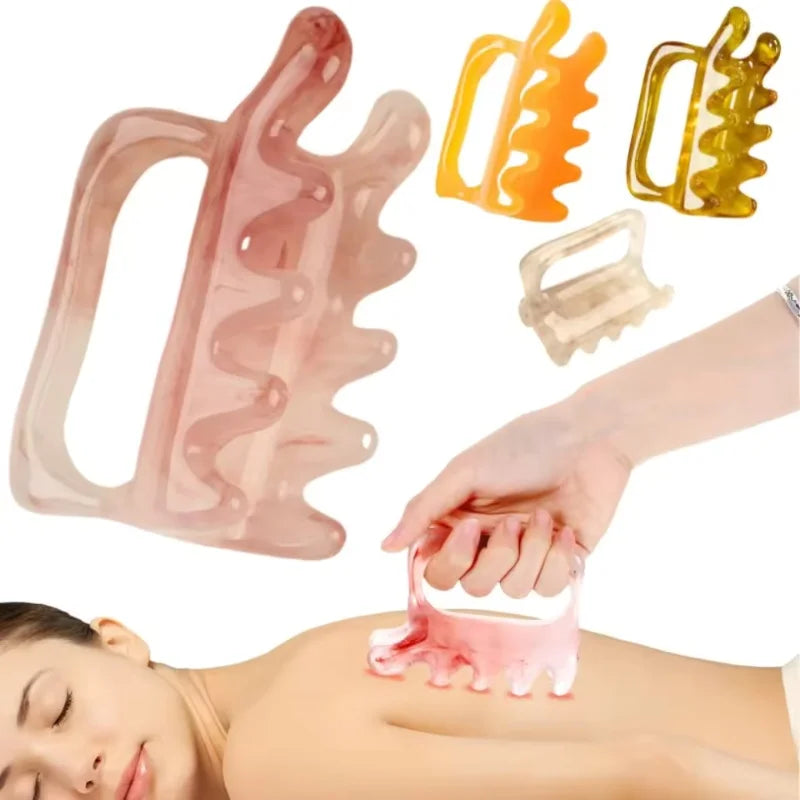 Resin double-push massager, SPA scraping body massage tool, suitable for spine, waist and shoulders, to relieve body fatigue.