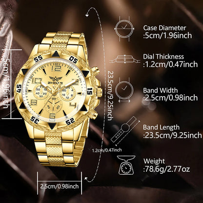 2PCS Men's Watch Set Fashion Trend Simple Digital Scale Dial Quartz Watch Set Suitable for Daily Clothing Matching