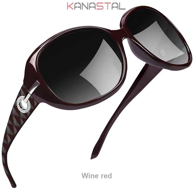 Women's Polarized Sunglasses UV400 Retro Diamond Butterfly Frame Eyewear Fashion Wear Sunscreen Glasses Traveling Ladies Sunglas