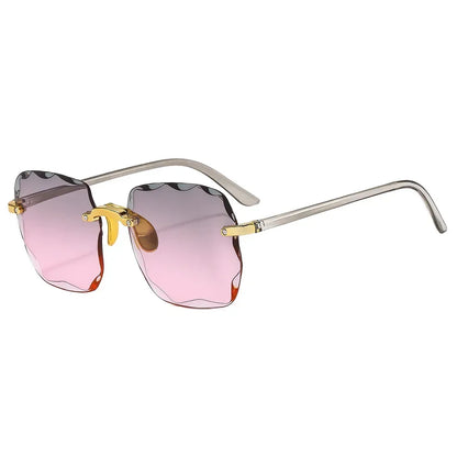 2024 New Rimless Women's Sunglasses Fashion Gradient Lenses Sun glasses Lady Vintage Alloy Legs Classic Designer Shades UV400