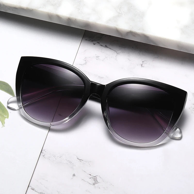 Fashion Cat Eye Sunglasses Women Brand Desginer Sun Glasses Gradient Simple Wide Leg Design Unisex Cateye Female Shades UV400