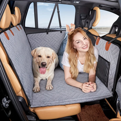Hammock-Style Portable Back Seat Cover: Waterproof & Scratch-Proof Pet Car Seat Protector - Anti-Slip Fabric with Soft Padding
