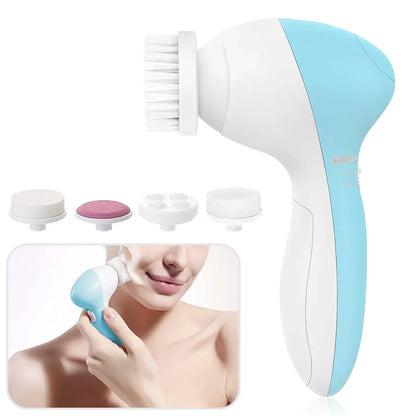 Electric Facial Cleanser Wash Face Cleaning Machine Skin Pore Cleaner Wash Machine Spa Blackhead Cleaning Facial Cleanser 5 in 1