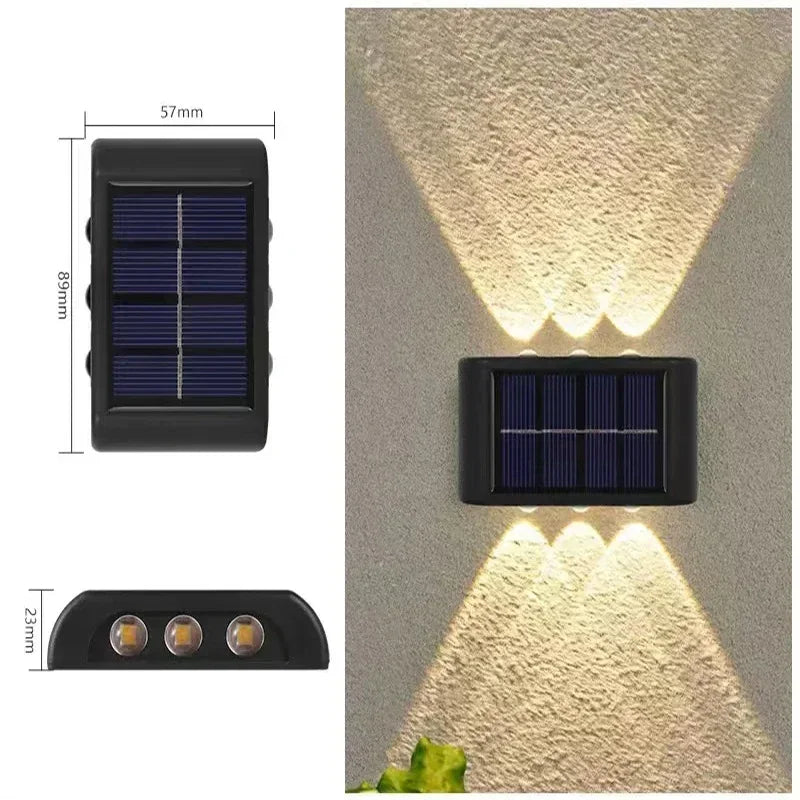 Solar Wall Lamp Outdoor Waterproof Solar Lights Up And Down Convex lens Lighting For Garden Street Landscape Balcony Outdoor Dec