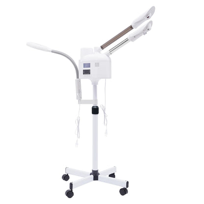 3-in-1 Facial Steamer Beautician Steamer Deep Cleaning w/Hot and Cold Nozzle LED Magnifying Lamp Beauty Salon Spa