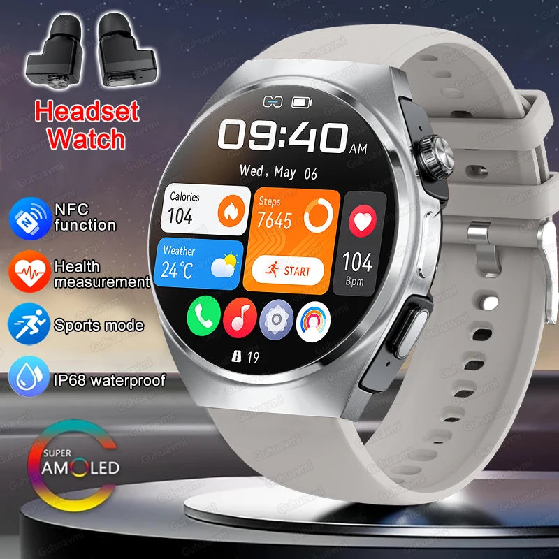 For Man Women New 2 in 1 Smart Watch With Earbuds Smartwatch TWS Bluetooth Earphone Heart Rate Blood Oxygen Monitor Sports Watch
