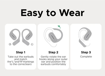 UGREEN FitBuds Open-Ear Headphones Earphones, Ear-hook TWS True-Wireless Bluetooth 6.0 Wireless Earbuds, Spatial Audio, 30H play