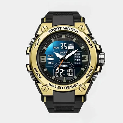 Men's digital sports watch alarm clock, timing, date function, alloy case - perfect for outdoor activities
