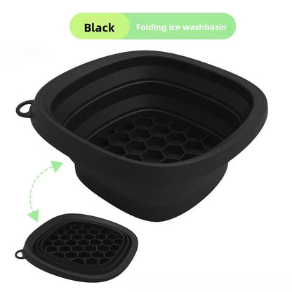 Collapsible Silicone Face Basin - Dual-Purpose Ice Therapy & Beauty Care Container for Home/Spa Use