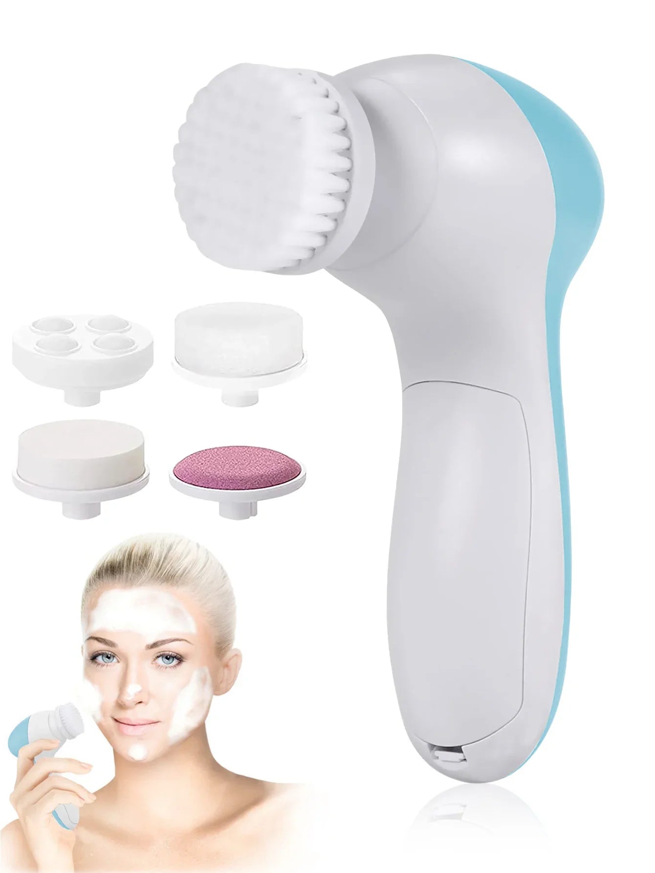 Electric Facial Cleanser Wash Face Cleaning Machine Skin Pore Cleaner Wash Machine Spa Blackhead Cleaning Facial Cleanser 5 in 1