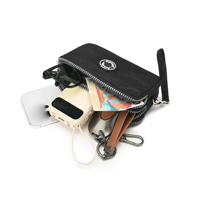 Fashion Solid Color Triple Zipper Large Capacity Ladies Clutch Wallet Travel Portable Popular Zipper Coin Purse Phone Wallet