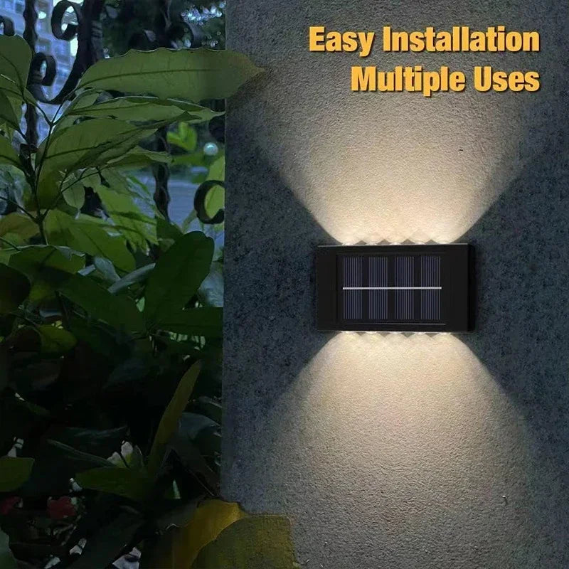 Solar Wall Lamp Outdoor Waterproof Solar Lights Up And Down Convex lens Lighting For Garden Street Landscape Balcony Outdoor Dec
