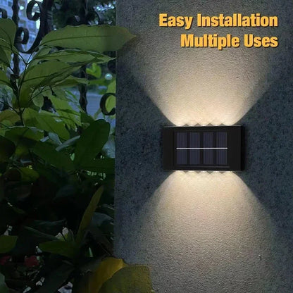 Solar Wall Lamp Outdoor Waterproof Solar Lights Up And Down Convex lens Lighting For Garden Street Landscape Balcony Outdoor Dec