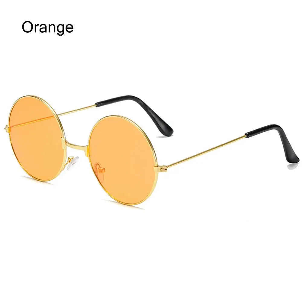 Fashion Retro Round Hippie Sunglasses  for Women Men Trendy Punk Disco Party Glasses Circle Metal UV Protection Sunglasses