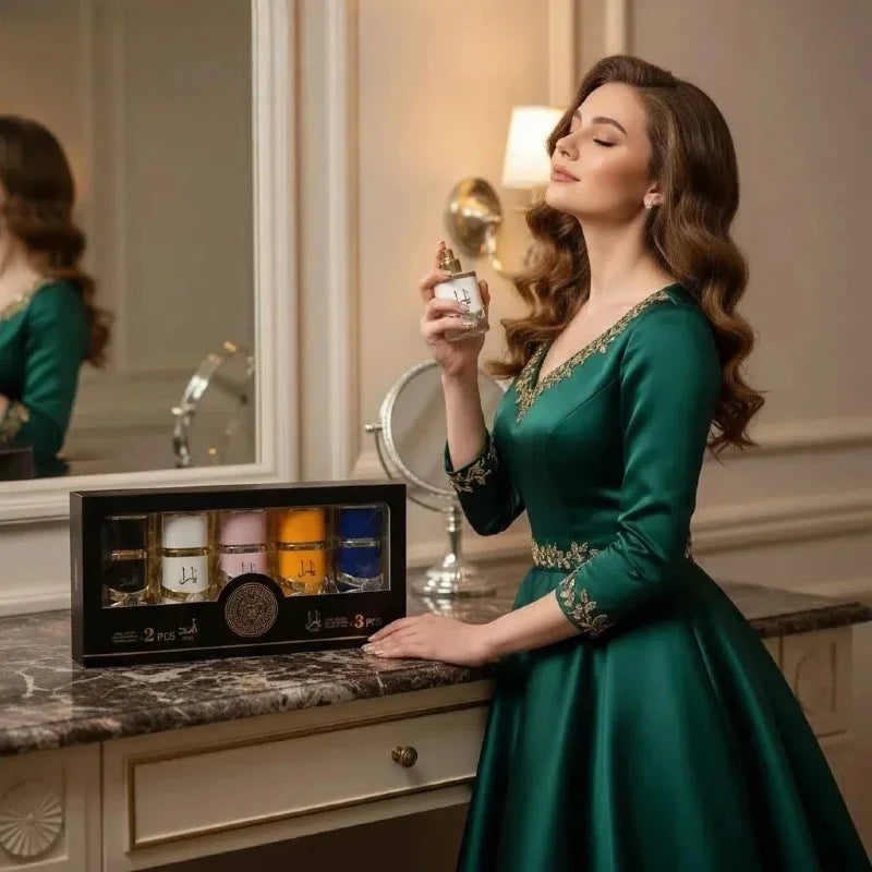 Lattafa Perfume Set 5x30ml - Arabian Luxury Fragrance Collection, Includes ASAD & Yara, Best Seller Gift Box for Women and Men