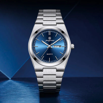 POEDAGAR Luxury Sport Quartz Man Wristwatch Waterproof Luminous Date Week Men Watches Stainless Steel Men's Watch Male Reloj+box