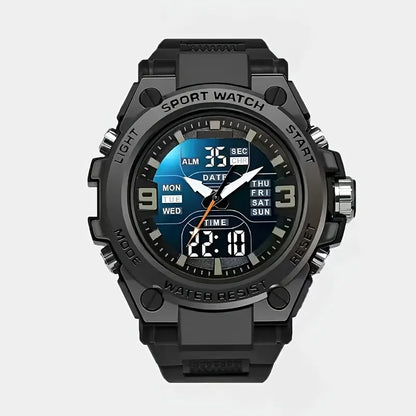 Men's digital sports watch alarm clock, timing, date function, alloy case - perfect for outdoor activities