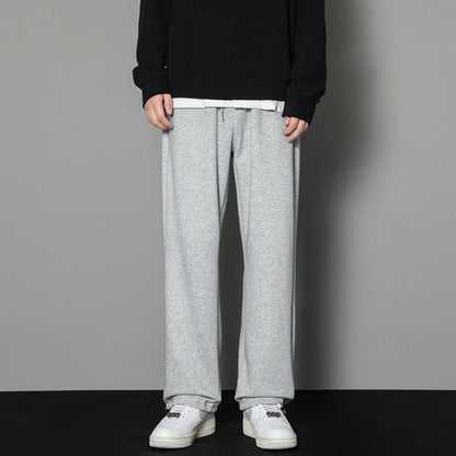 CAAYU Sweatpants Mens Straight Pants Large Size Male Loose Black Casual Pants Streetwear Sport Trousers Joggers Oversize Sports