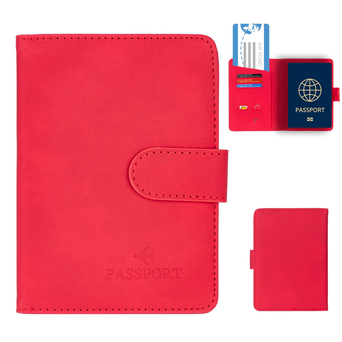 Passport Holder Cover Wallet RFID Blocking Leather Card Case Travel Accessories for Women Men