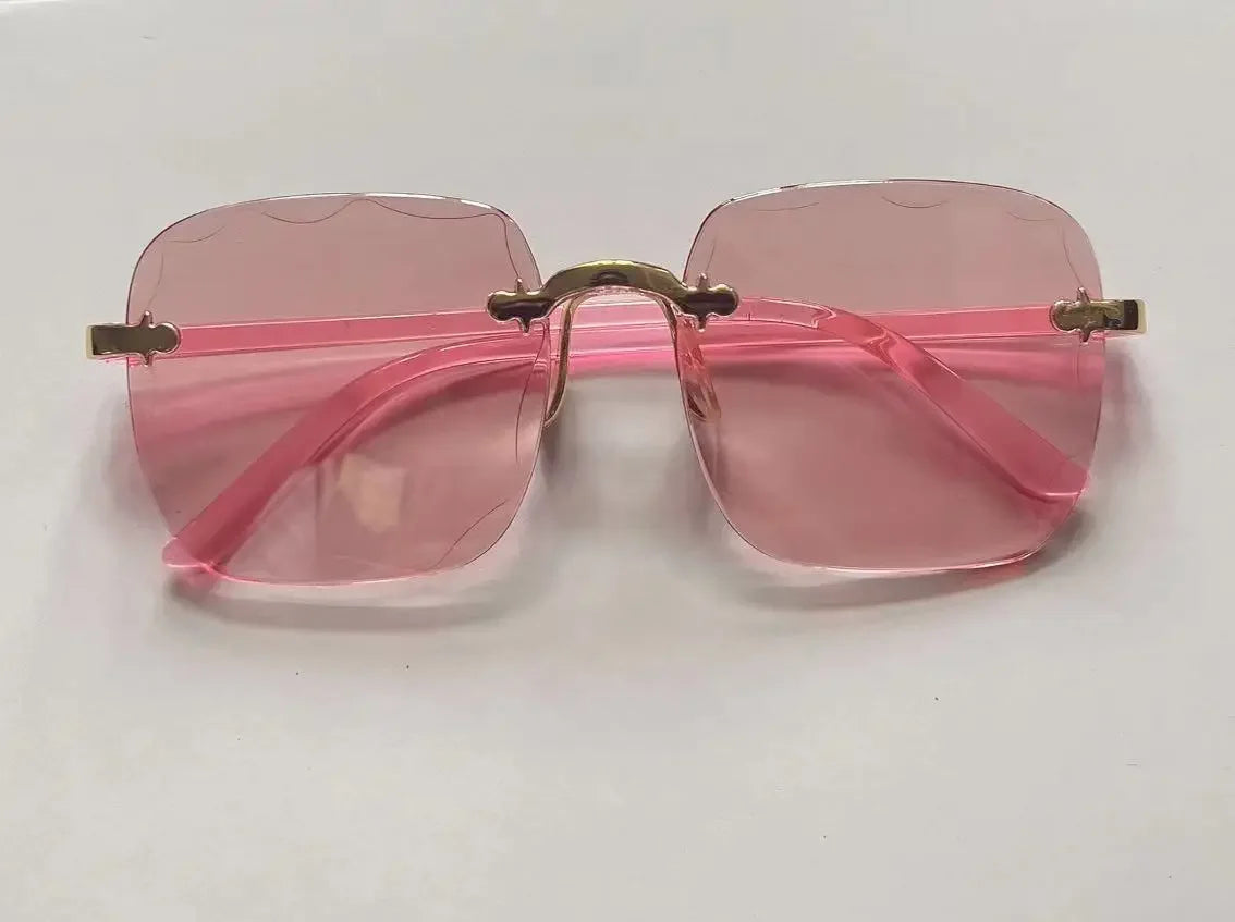 2024 New Rimless Women's Sunglasses Fashion Gradient Lenses Sun glasses Lady Vintage Alloy Legs Classic Designer Shades UV400