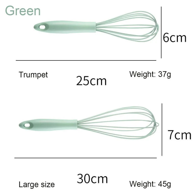 Household Kitchen Supplies Manual Egg Beater Silicone Handheld High Quality Stainless Steel Wire  Hig Temperature Resistant