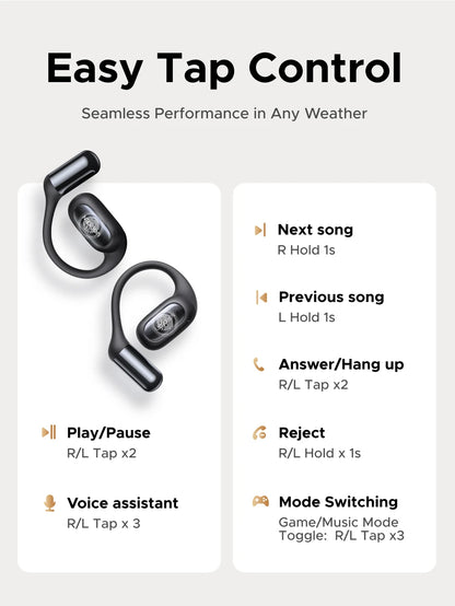 UGREEN FitBuds Open-Ear Headphones Earphones, Ear-hook TWS True-Wireless Bluetooth 6.0 Wireless Earbuds, Spatial Audio, 30H play