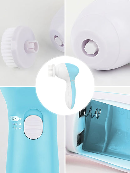 Electric Facial Cleanser Wash Face Cleaning Machine Skin Pore Cleaner Wash Machine Spa Blackhead Cleaning Facial Cleanser 5 in 1