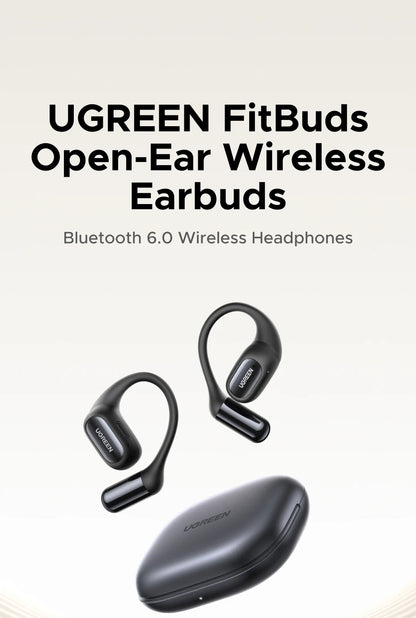 UGREEN FitBuds Open-Ear Headphones Earphones, Ear-hook TWS True-Wireless Bluetooth 6.0 Wireless Earbuds, Spatial Audio, 30H play