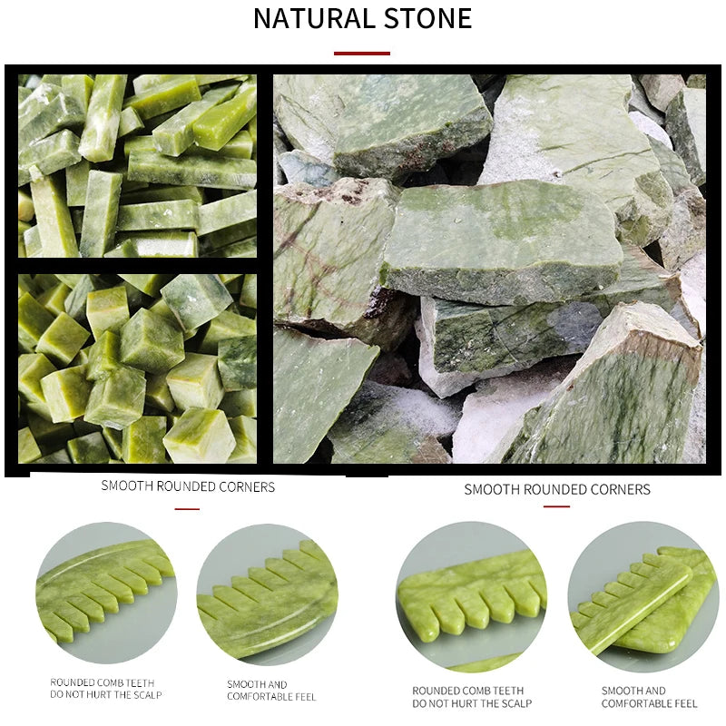 Natural Jade Comb Gua Sha Board Jade Massager For SPA Acupuncture Body Scraping Gouache Scraper Facial Skin Beauty Tool