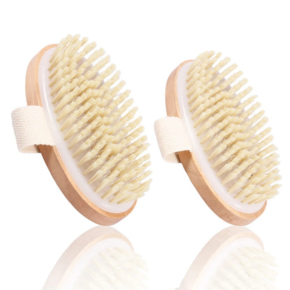 Dry Skin Body Massage Brush Natural Bristle Dead Skin Remover Exfoliating Soft SPA Woman Man Skin Cleaning Brush