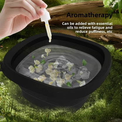 Collapsible Silicone Face Basin - Dual-Purpose Ice Therapy & Beauty Care Container for Home/Spa Use