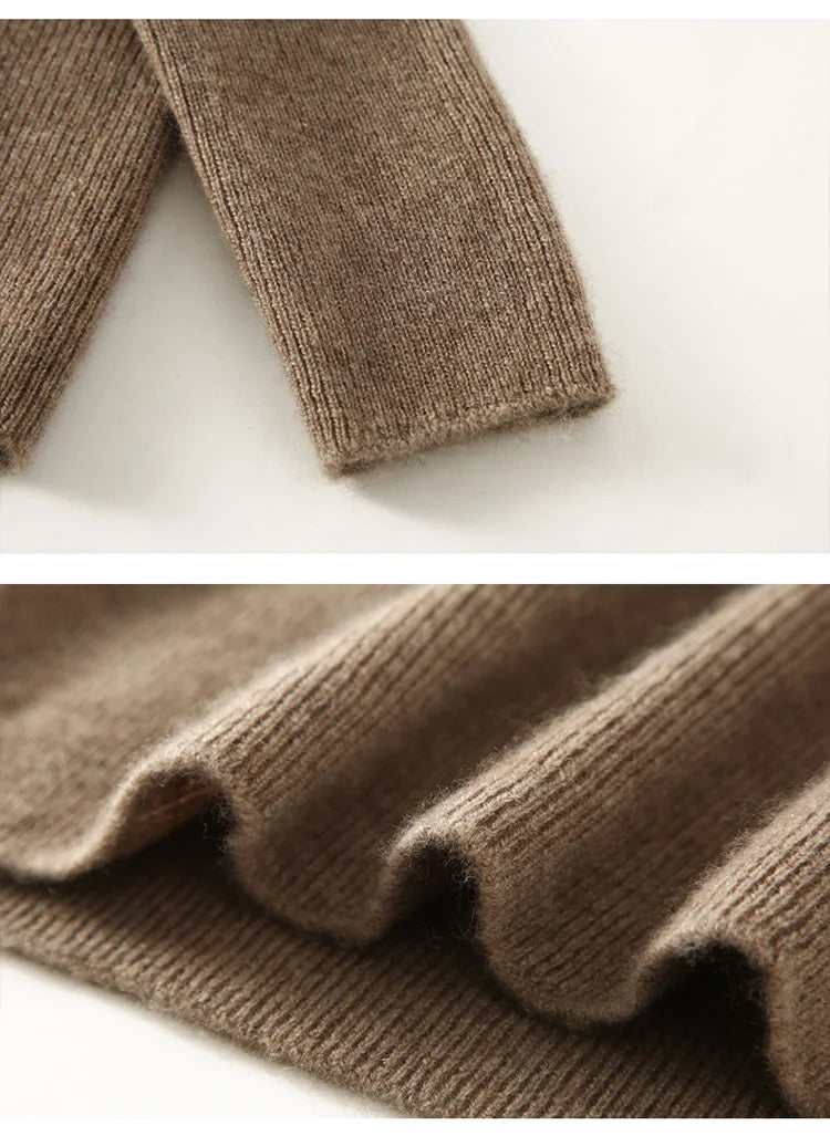 Autumn and Winter New Women's Sweater 100% Pure Cashmere High Collar Hoodie Knitted Basic Style Hot Selling Women's Top