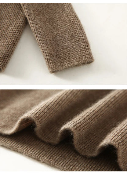 Autumn and Winter New Women's Sweater 100% Pure Cashmere High Collar Hoodie Knitted Basic Style Hot Selling Women's Top