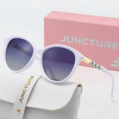 JUNCTURE Polarized Women Sunglasses Fashion Cat Eye Sun Glasses Black Lady Glasses Party Holiday Gifts Sunglasses for Women