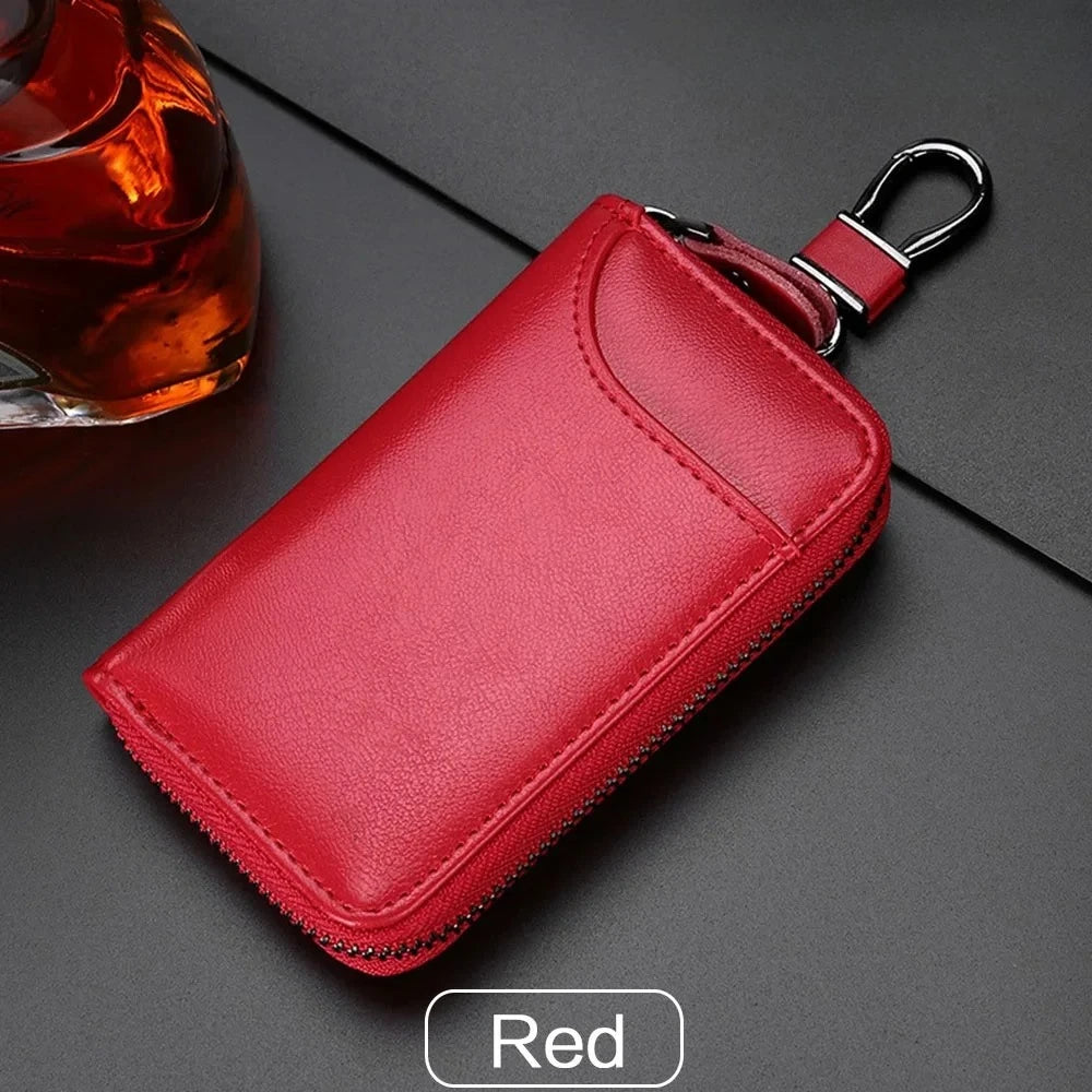 Genuine Leather KeyChain Unisex Key Bag Multifunction Organizer Wallet Holder Smart Housekeeper Car Small Key Case Keys Pouch