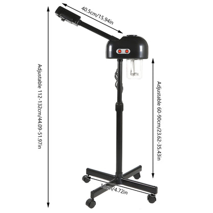 750ml Ozone Facial Steamer Height Adjustable Sprayer 360° Rotatable Movable Skin Care Equipment for Salon Beauty Spa White/Black