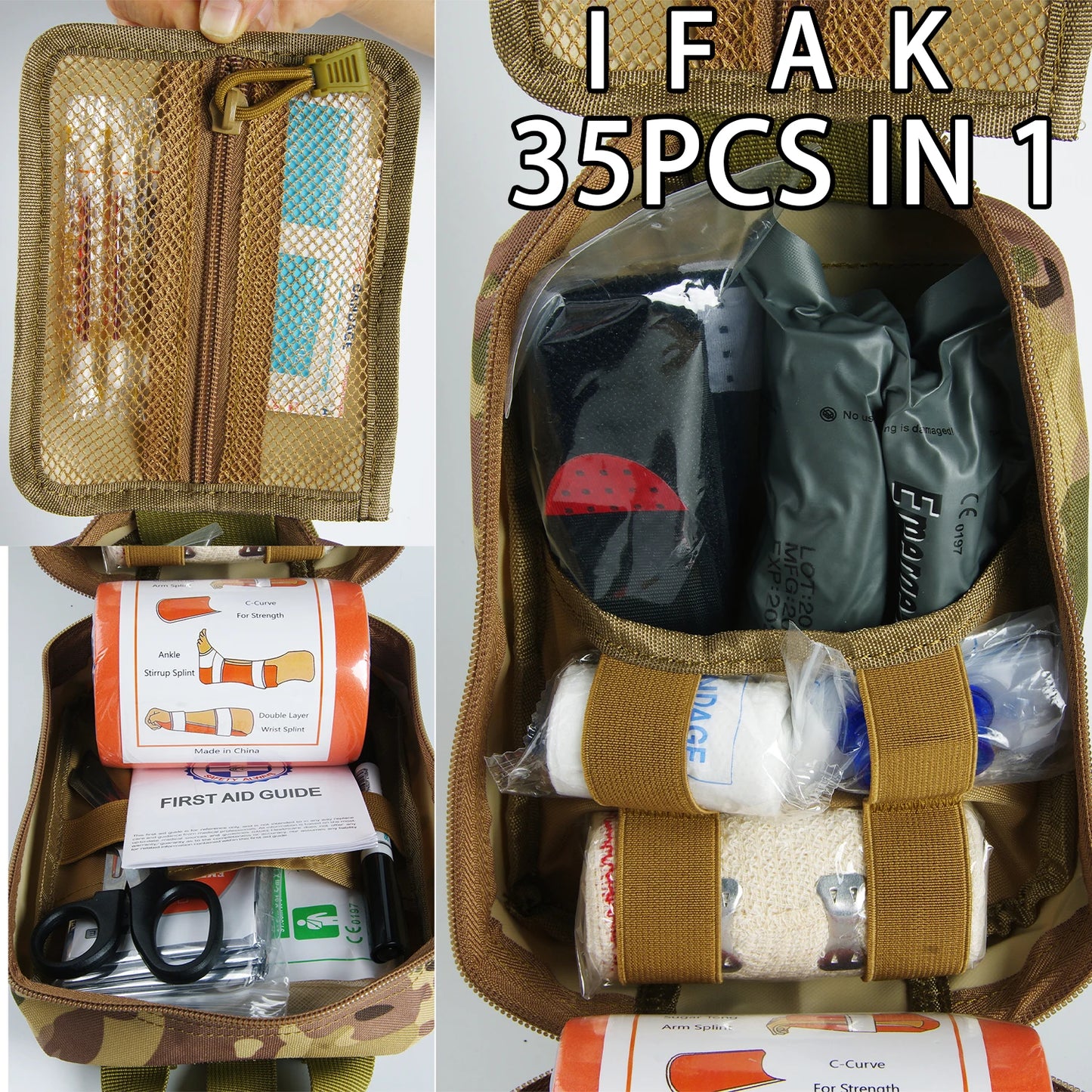 First Aid Kit Pouch Supplied full set Molle To Configure Survival kit Outdoor Emergency Kit Trauma Outdoor Gear IFAK EMT