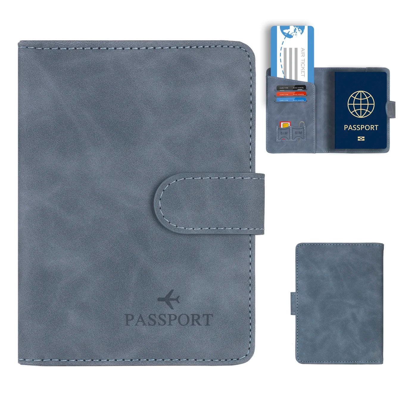 Passport Holder Cover Wallet RFID Blocking Leather Card Case Travel Accessories for Women Men