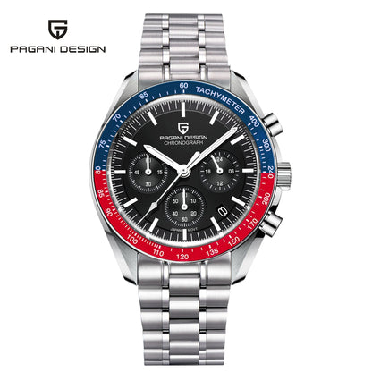 PAGANI DESIGN 2025 New 1701 Mens Watches Luxury Sapphire Bezel Moon Quartz Watch For Men Sport Chronograph Waterproof Wristwatch