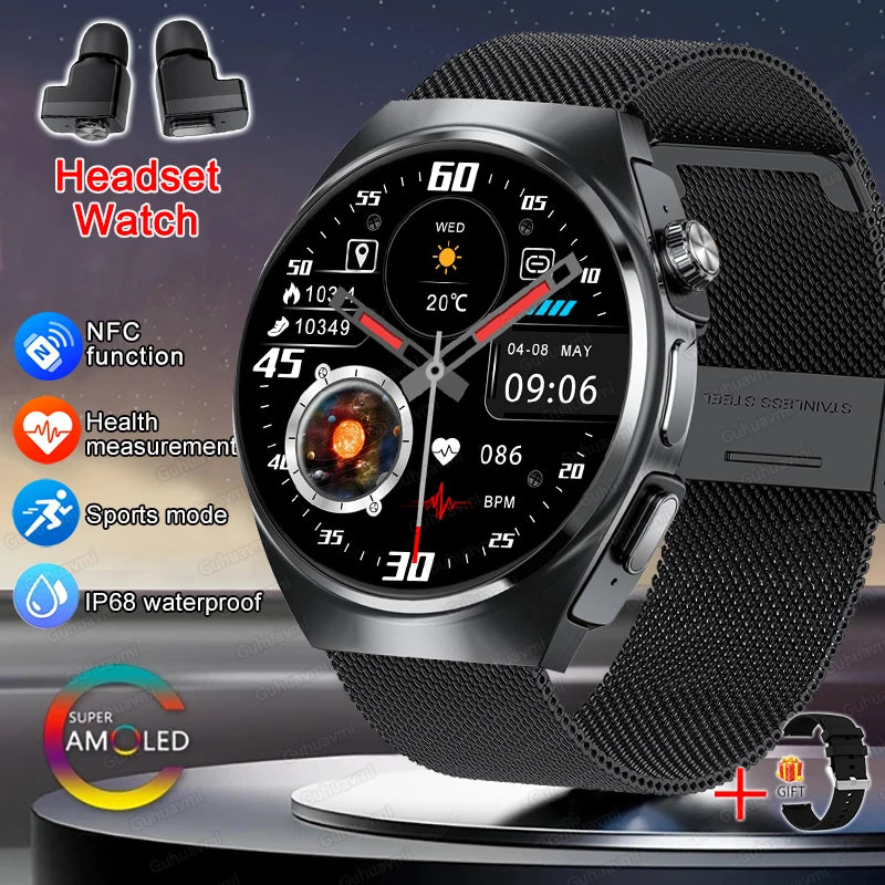 For Man Women New 2 in 1 Smart Watch With Earbuds Smartwatch TWS Bluetooth Earphone Heart Rate Blood Oxygen Monitor Sports Watch