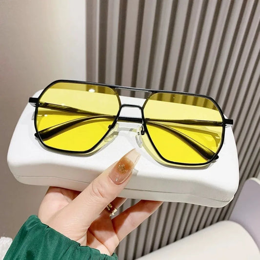 New Metal Polarized Double Beam Photochromic Sunglasses for Men Drive Night Vision Glasses Fashion Shade for Men Women