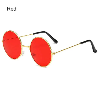 Fashion Retro Round Hippie Sunglasses  for Women Men Trendy Punk Disco Party Glasses Circle Metal UV Protection Sunglasses