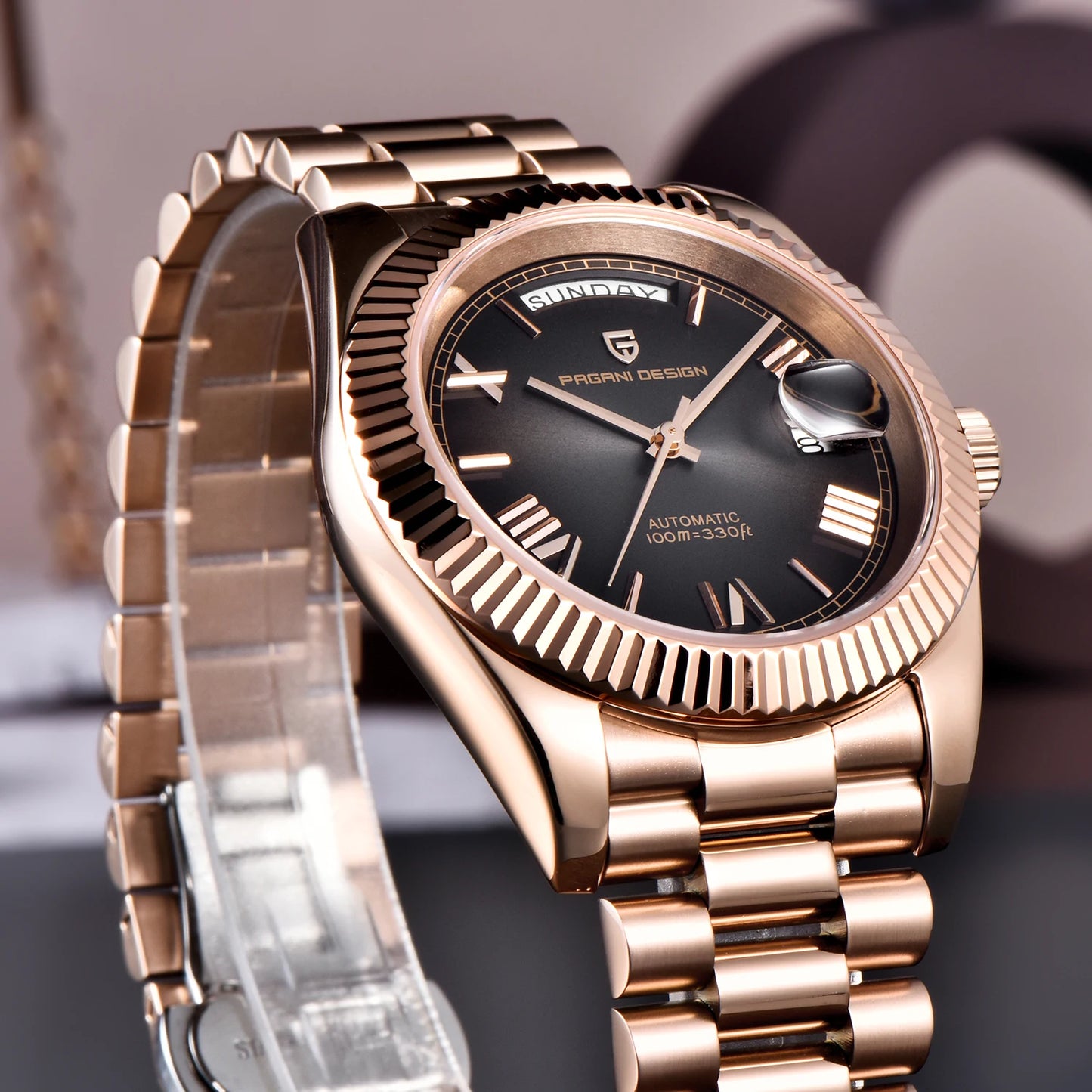 2025 New PAGANI DESIGN Men's Watch DD36 Rose Gold Luxury Automatic Watch For Men Mechanical Wristwatches Sapphire Mirror Clock