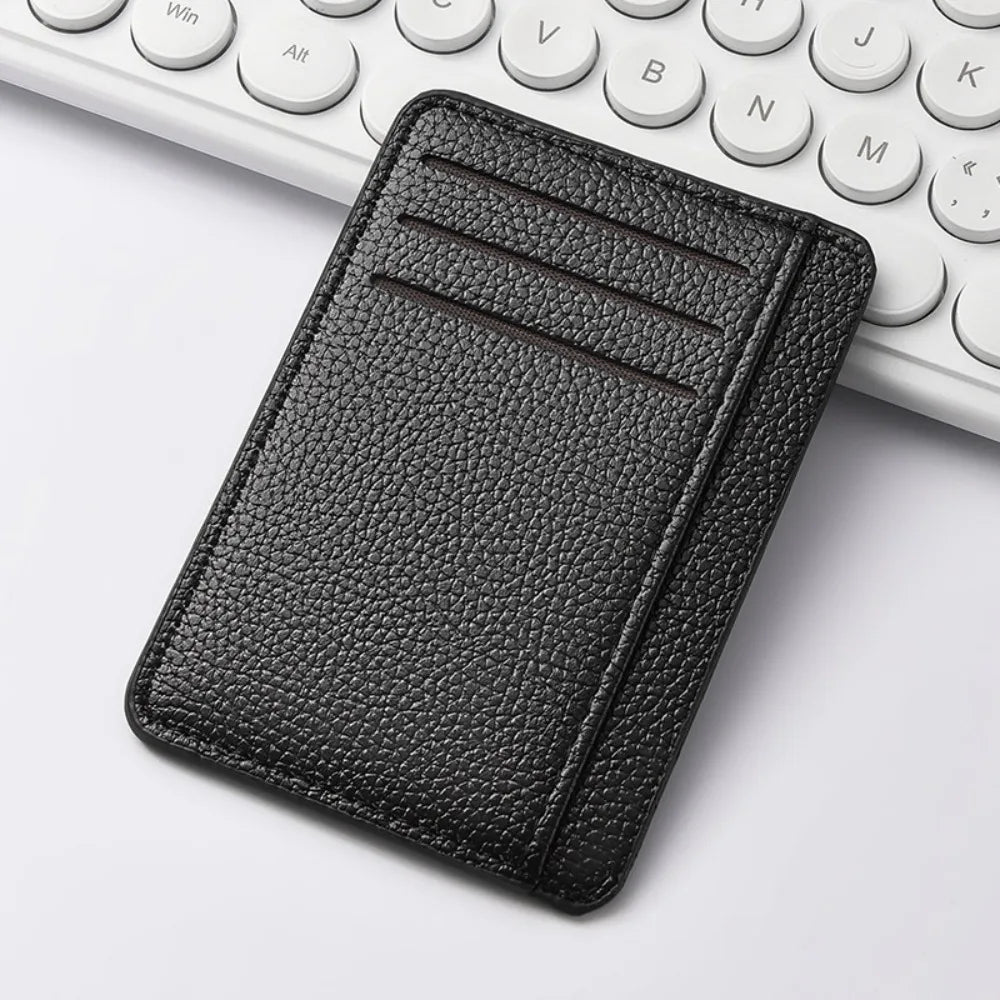 Men's Slim Minimalist Front Pocket Wallets RFID Blocking Credit Card Holder Portable Leather Wallets