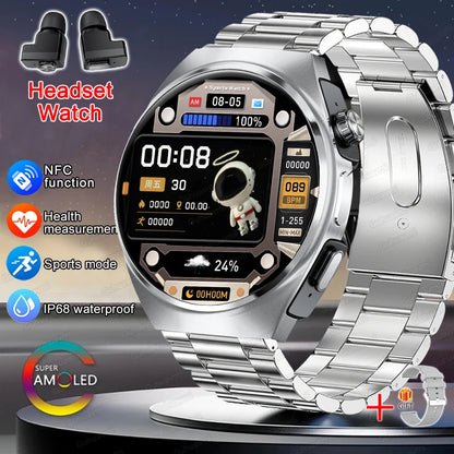 For Man Women New 2 in 1 Smart Watch With Earbuds Smartwatch TWS Bluetooth Earphone Heart Rate Blood Oxygen Monitor Sports Watch