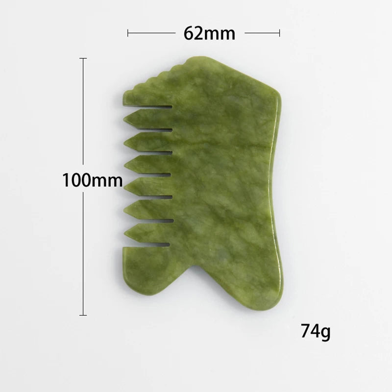 Natural Jade Comb Gua Sha Board Jade Massager For SPA Acupuncture Body Scraping Gouache Scraper Facial Skin Beauty Tool