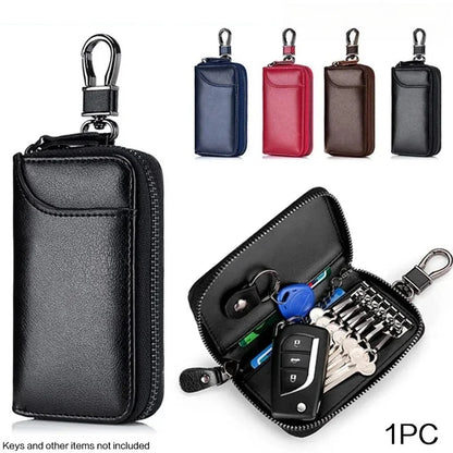 Genuine Leather KeyChain Unisex Key Bag Multifunction Organizer Wallet Holder Smart Housekeeper Car Small Key Case Keys Pouch