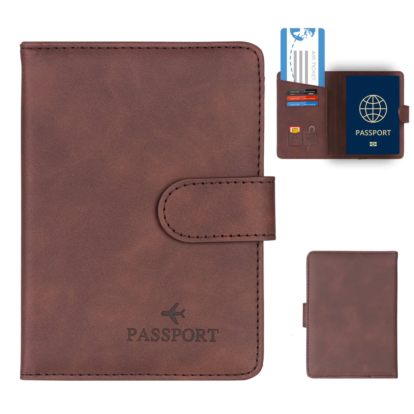 Passport Holder Cover Wallet RFID Blocking Leather Card Case Travel Accessories for Women Men